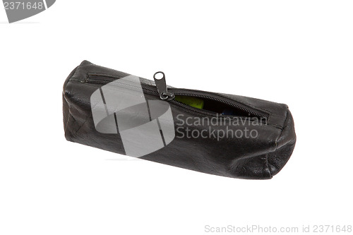 Image of Black pencil case isolated