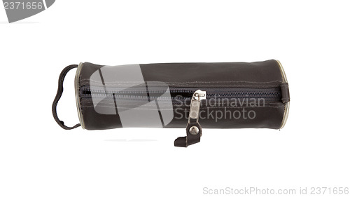 Image of Black pencil case isolated