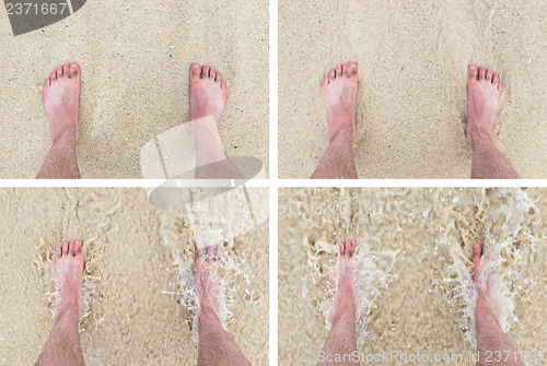 Image of Feet standing still on a beach