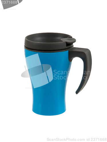 Image of Blue thermos isolated