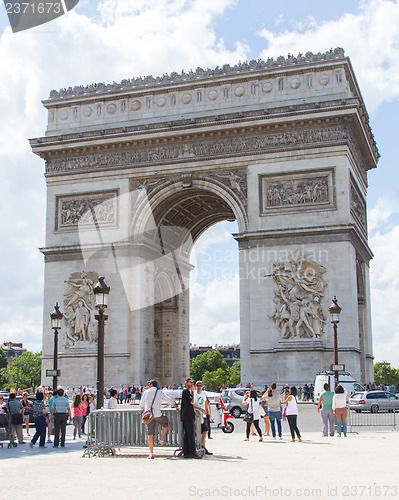 Image of PARIS - JULY 28: Arc de triomphe on July 28, 2013 in Place du Ca