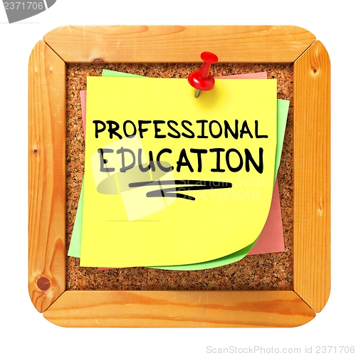 Image of Professional Education. Sticker on Bulletin.