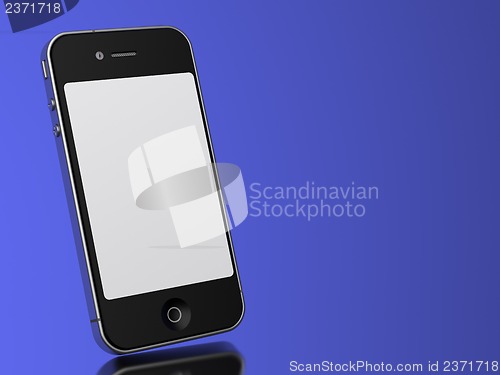 Image of Modern Touch Phone on a blue background.