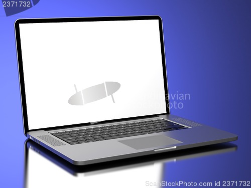 Image of Modern Laptop on a blue background.