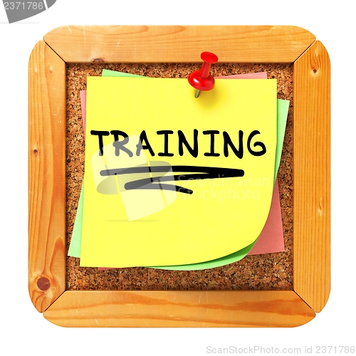Image of Training. Sticker on Bulletin.