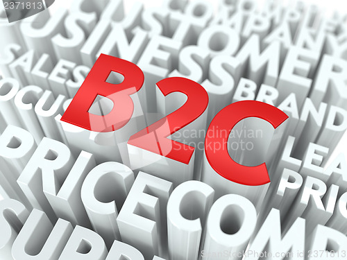 Image of B2C. The Wordcloud Concept.