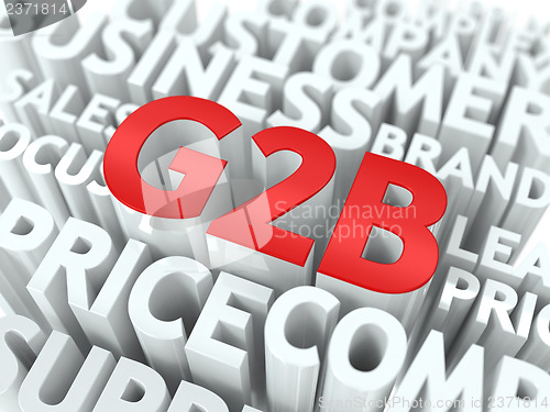 Image of G2B. The Wordcloud Concept.