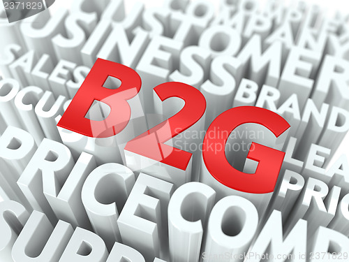 Image of B2G. The Wordcloud Concept.