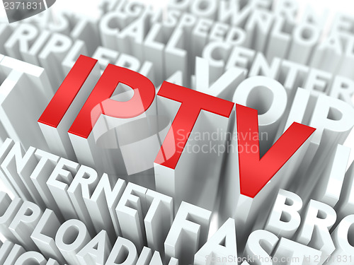 Image of IPTV. The Wordcloud Concept.