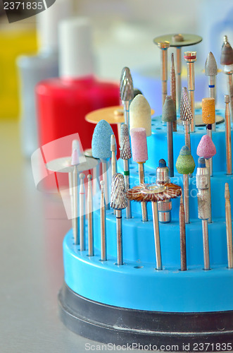 Image of Closeup of dental technician's tools 