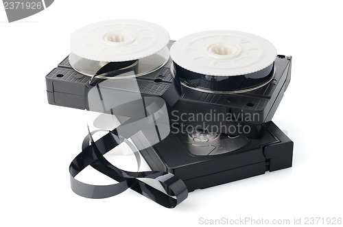 Image of Two videotapes and reel