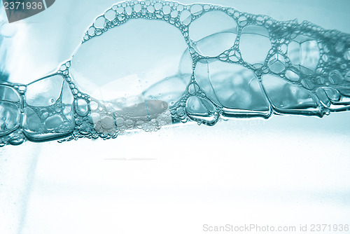 Image of Air bubbles in blue water