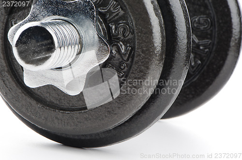 Image of Dumbbell weight closeup