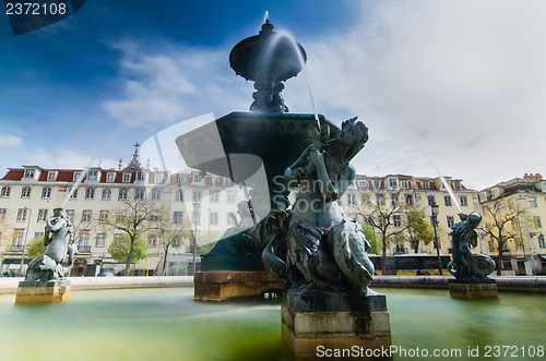 Image of Baroque fountain on rossio square