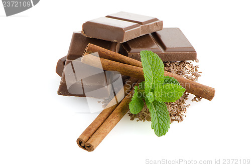 Image of Closeup detail of chocolate parts