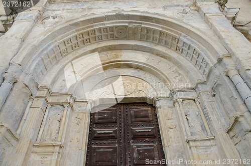 Image of Old church entrance door