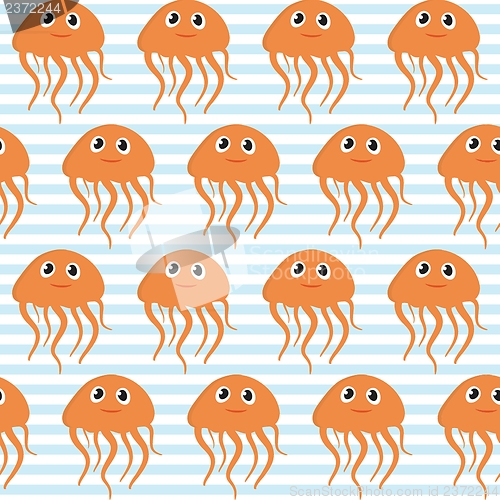 Image of Seamless pattern with octopus and ramp. Easy editable.