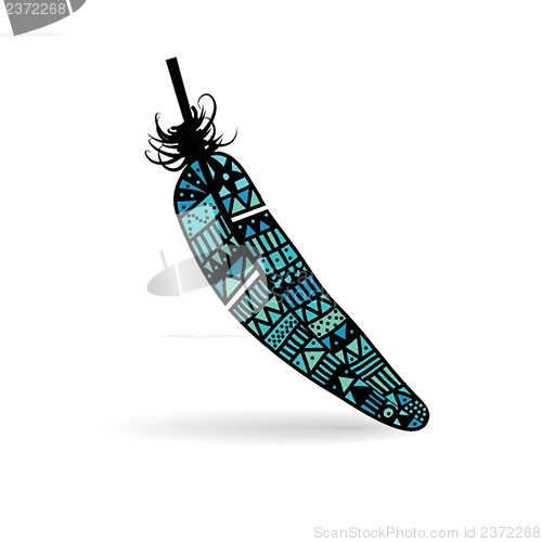 Image of Aztec feather vector illustration of hand drawn.