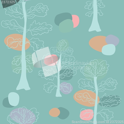 Image of Pastel trees seamless pattern.