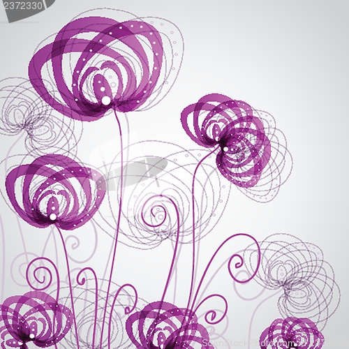 Image of Abstract violet flowers