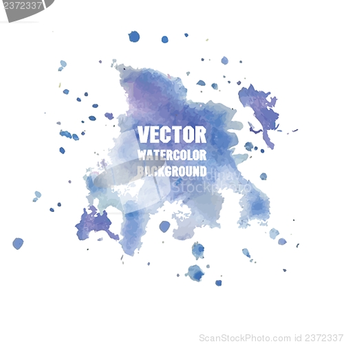 Image of Violet watercolor splash. Vector format for your design