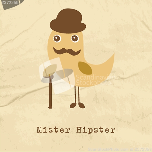 Image of Cute hipster bird illustration