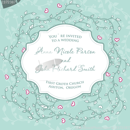 Image of Wedding invitation with floral ornament