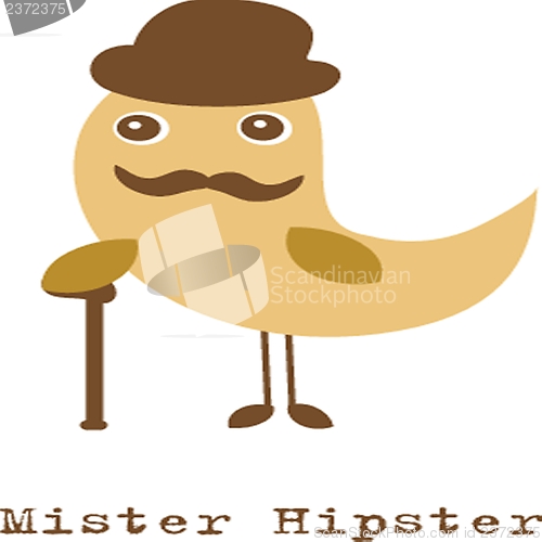 Image of Cute hipster bird illustration