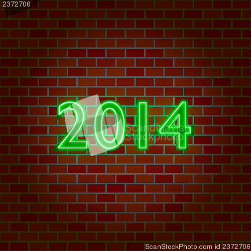 Image of Neon light numbers 2014