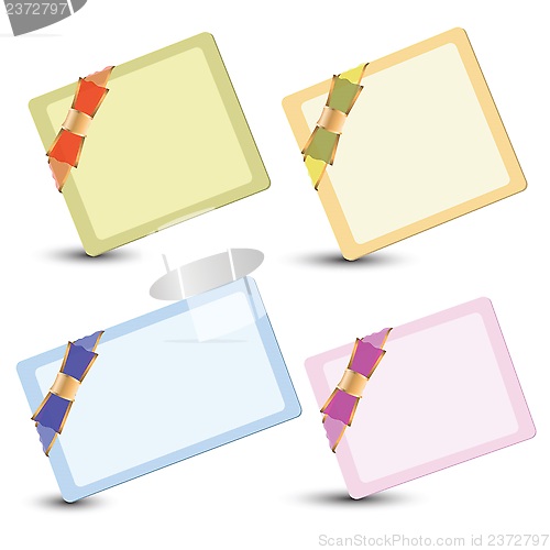 Image of set of cards with ribbons