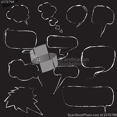 Image of set of speech bubbles on black background