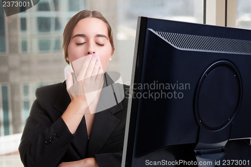 Image of Sleepy Businesswoman