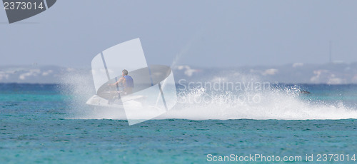 Image of Cruising on the Caribbean Sea on a jet ski