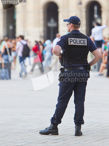 Image of PARIS, FRANCE - July 28 2013: French police control the street a