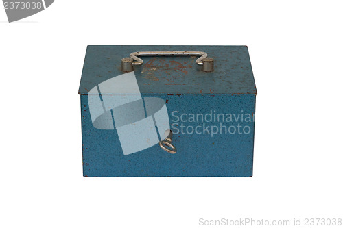 Image of Blue moneybox isolated