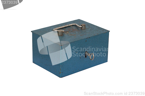 Image of Blue moneybox isolated