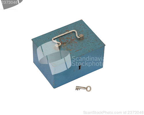 Image of Blue moneybox isolated