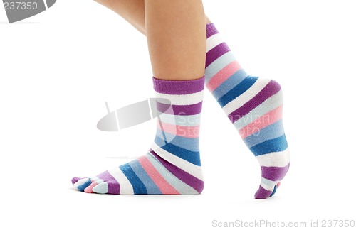 Image of beautiful legs in funny socks