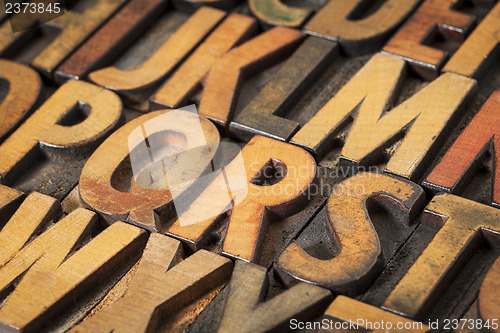 Image of alphabet abstract in wood type