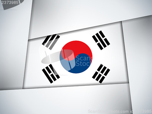 Image of South Korea Country Flag Geometric Background