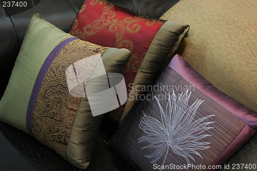 Image of Close-up of pillows on a couch