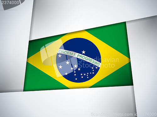 Image of Brazil Country Flag Geometric Background