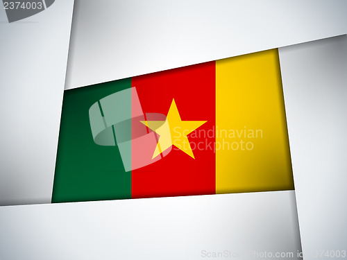 Image of Cameroon Country Flag Geometric Background