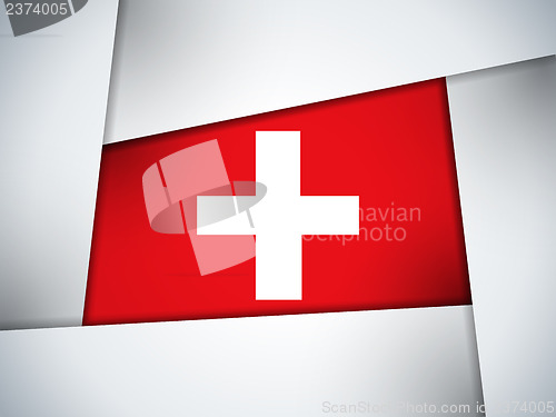 Image of Switzerland Country Flag Geometric Background