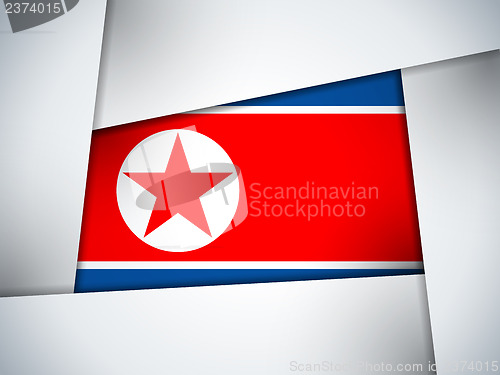 Image of North Korea Country Flag Geometric Background