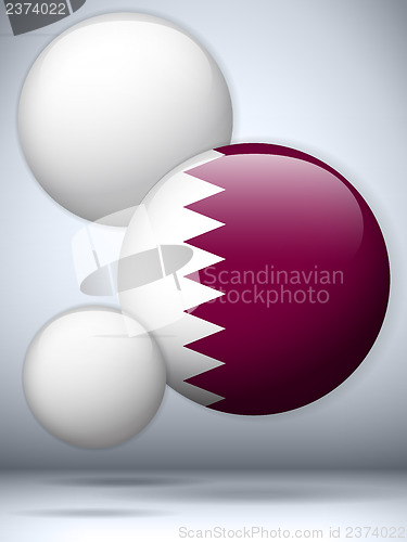 Image of Qatar Flag Glossy Button