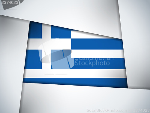 Image of Greece Country Flag Geometric Background