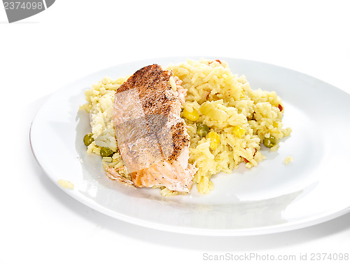 Image of Fillet of salmon with rice