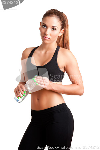 Image of Woman Holding Bottle of Water