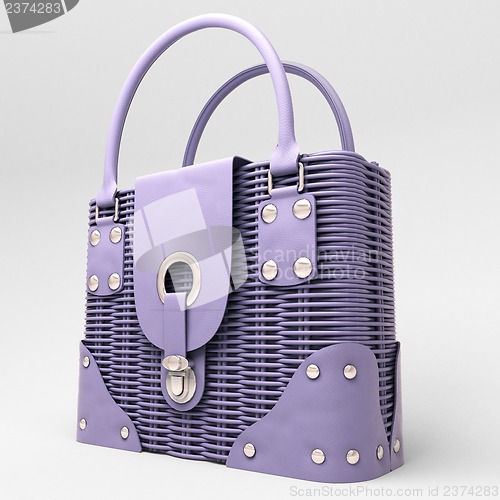 Image of Lilac wicker handbag